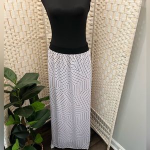 Abstract Black & White Maxi Skirt